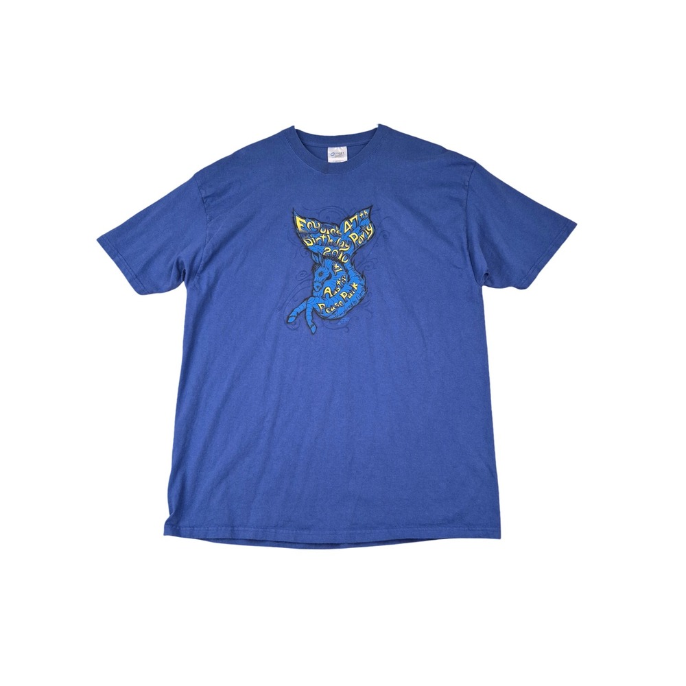 Eeyores 47th Birthday Party 2010 Austin Pease Park Blue T-Shirt XL VTG Y2K
